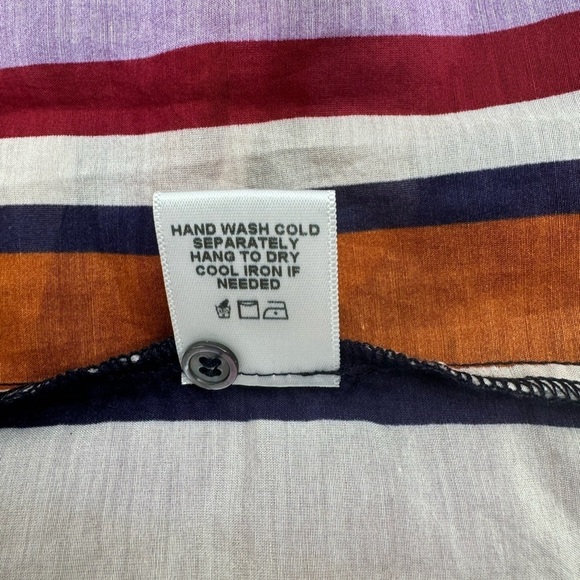 Xirena Tilda Silk Cotton Striped Wrap Maxi Dress - Navy Purple - Medium - NWT - Picture 11 of 11